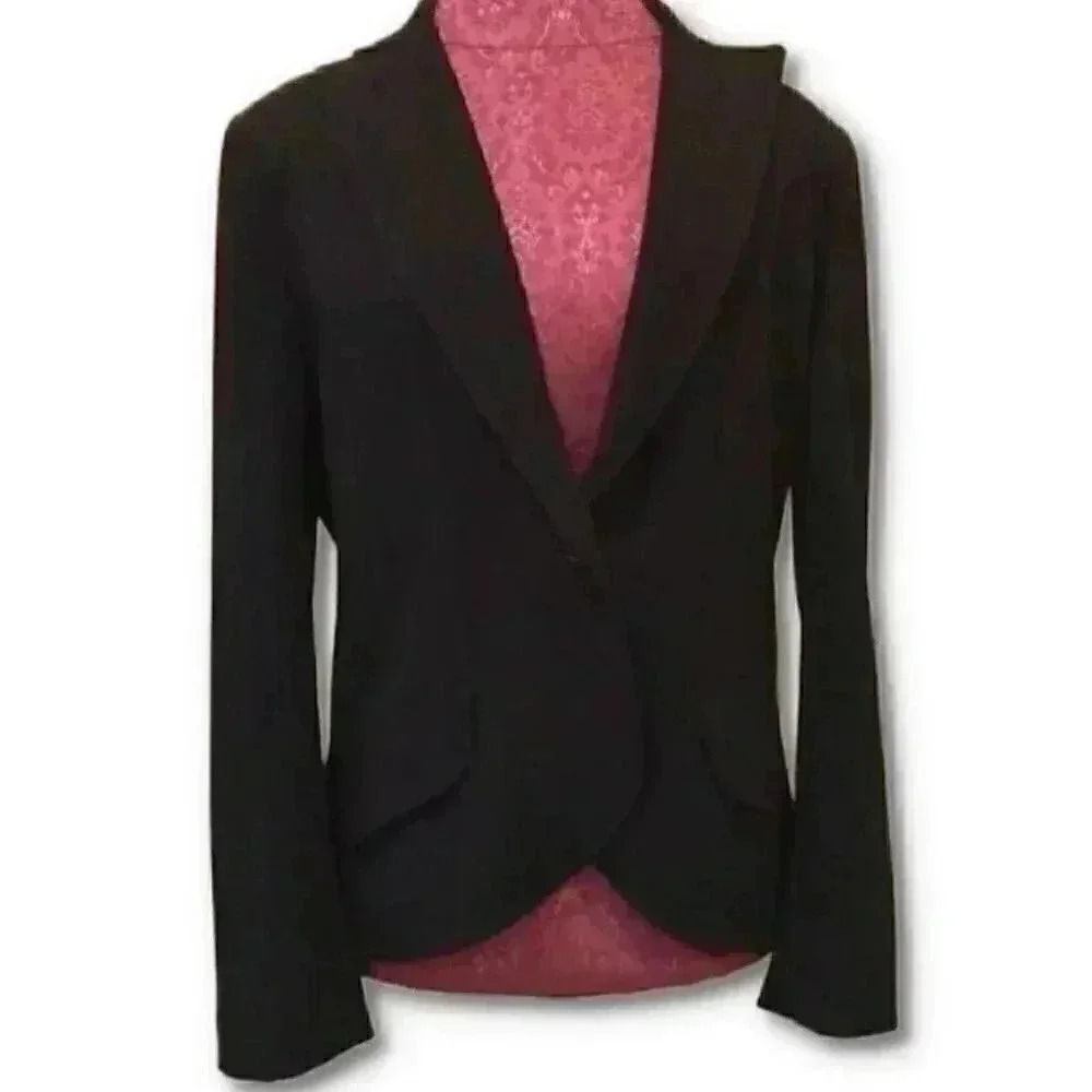 Max Studio Jacket Black One Button Blazer Size 0 - image 1